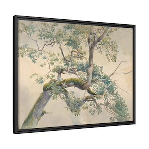 Charles Reginal Aston Tree Branches - Framed Canvas Wall Art Print Reproduction in Pinewood Frame