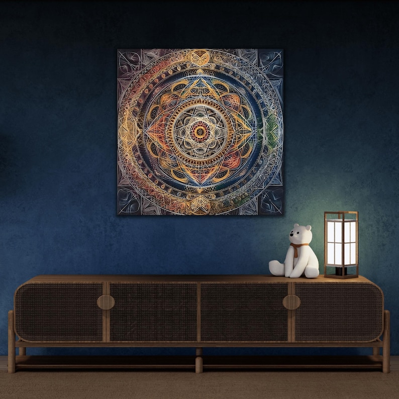 Sacred Geometry Mandala Canvas Print - Intricate Ancient Wisdom Wall ...
