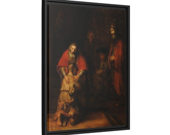 Rembrandt The Return of the Prodigal Son - Framed Canvas Wall Art Print