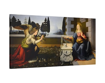 Leonardo da Vinci Annunciation Canvas Print - Classic Renaissance Wall Art