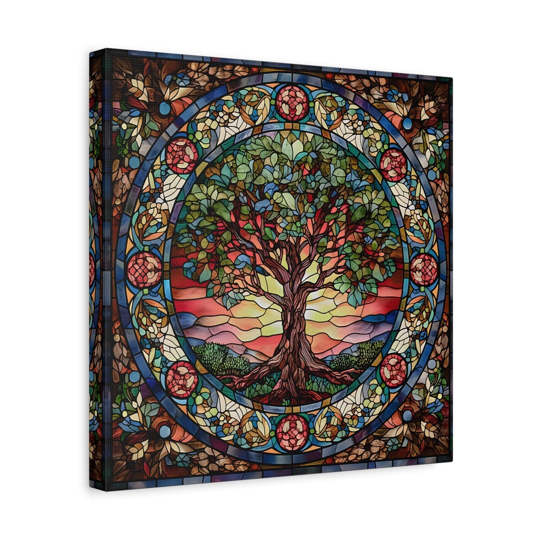 Yggdrasil Canvas Tree of Life Celtic Wall Art - Norse Mythology Print ...