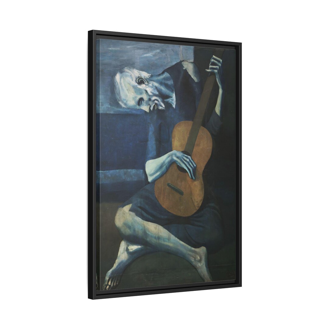Pablo Picasso the Old Guitarist - Framed Canvas Wall Art Print ...