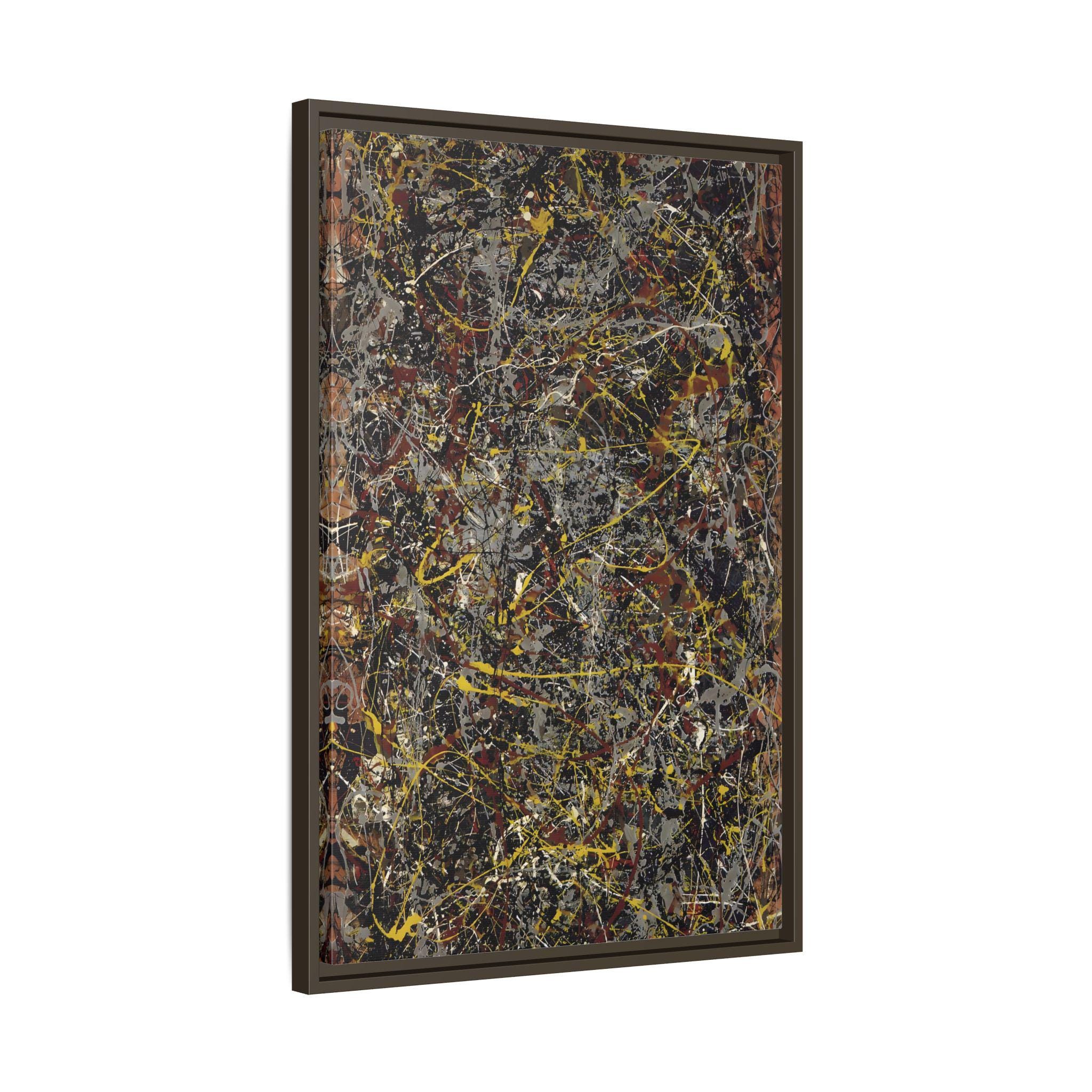 絵画 No.5 Jackson Pollock Number 5 - Framed Canvas Wall Art Reproduction in