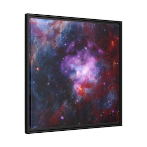 NASA Spectacular Supernova Celestial Fireworks Deep Space - Framed Canvas Wall Art Print Reproduction in Pinewood
