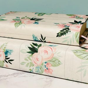 Cottage Garden Flower Adjustable Book Covers-Adjustable Book Dust Jacket-Bookish Gift-Handmade Gift-Dust Jacket-Adjustable Fabric Cover