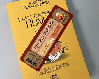 Cozy Fall Book Club Bookmark: 350gsm Cardstock Ticket