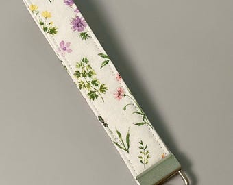 Wildflower Fabric Wristlet Keyring