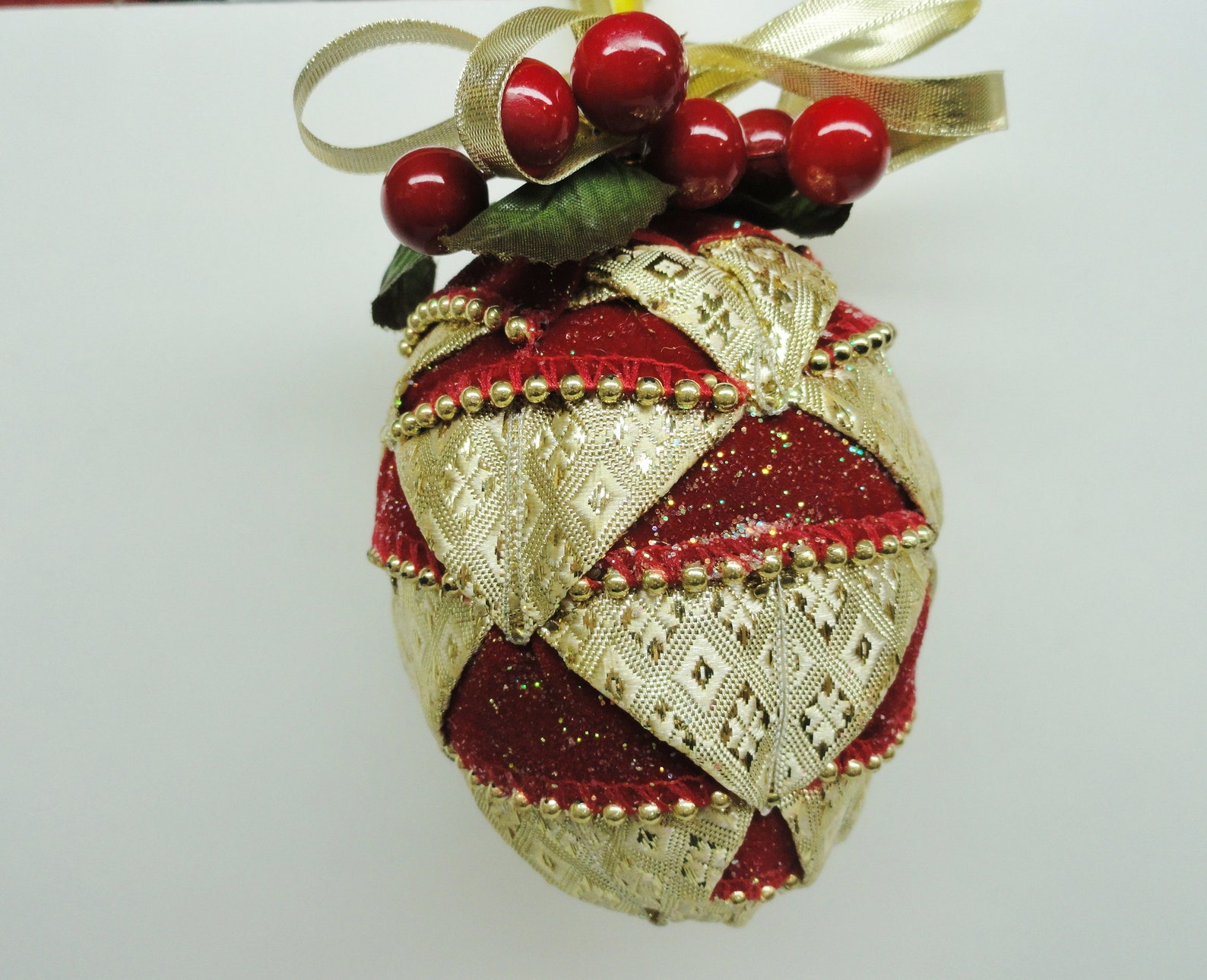 Pinecone Ornament Folded Fabric Pinecone Christmas Ornament Etsy