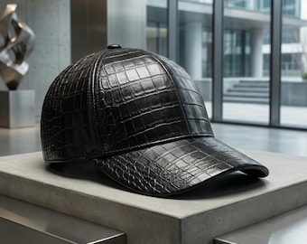 Handmade Crocodile Leather Baseball Cap Luxury Streetwear Hat