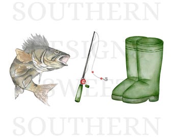 Niños pescando, acuarela, cuadros vichy, PNG, archivos digitales