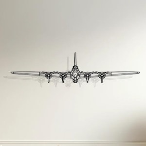 Boeing B-17 Flying Fortress Silhouette Wall Decor, Plane Silhouette Wall Art, Pilot Gifts, Aircraft Decor, Plane Lovers Gift, Plane Line Art