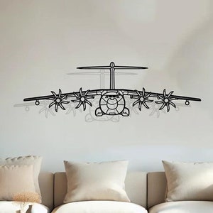 Airbus A400M Atlas Silhouette Wall Decor, Plane Metal Sign, Pilot Gifts, Aircraft Decor, Gift for him, Airplane, Military transport aircraft