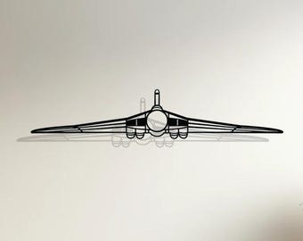 Silueta del Avro Vulcan, decoración de pared de avión de metal, regalo para pilotos