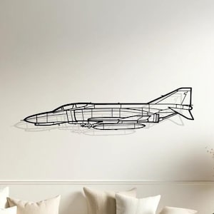 McDonnell Douglas F4 Phantom II Silhouette Metal Wall Art, Airplane Silhouette Wall Decor, Custom Aircraft Decor, Office Decor, Gift for Him