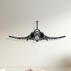 F-4 Phantom Silhouette Wall Decor, Plane Silhouette Wall Art, Pilot Gift, Aircraft Decor, Plane Lover Gift, Aircraft Model