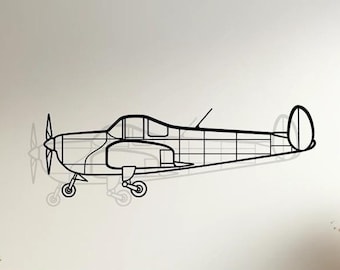 Ercoupe 415-C Silhouette Metal Wall Art, Airplane Decor