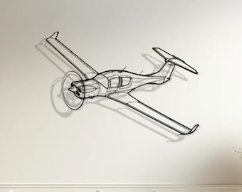 Diamond DA50 RG Airplane Metal Wall Decor, Pilot Gift