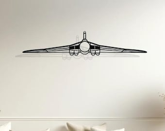 Silueta del Avro Vulcan, decoración de pared de avión en metal, regalo para pilotos