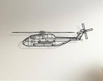 Sikorsky CH-53 Sea Stallion Silhouette Metal Wall Decor, Pilot Gift