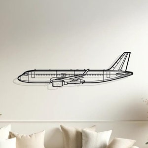 Airbus A320 Metal Wall Art, Plane Metal Silhouette, Pilot Gifts, Aircraft Decor, Decor For Man Cave, Airplane Lovers Gift, Airplane Model