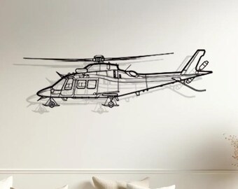 AgustaWestland AW109SP Da Vinci Helicopter Metal Wall Art, Pilot Gift