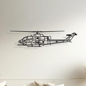 Bell AH-1 Cobra Silhouette Wall Decor, Helicopter Metal Sign, Pilot Gifts, Helicopter Decor, Helicopter Lovers Gift, Helicopter Models