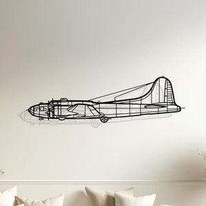 Boeing B-17 Flying Fortress Silhouette Wall Decor, Plane Metal Sign, Pilot Gifts, Aircraft Decor, Gift for him, Airplane Lovers Gift