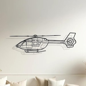 Airbus Helicopters H145 Silhouette Wall Decor, Helicopter Metal Sign, Pilot Gifts, Helicopter Decor, Helicopter Lovers Gift, Helicopter