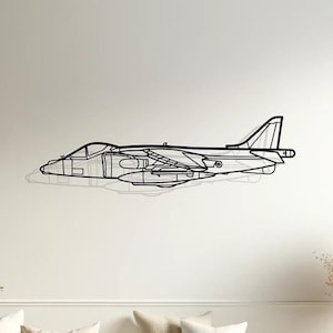 Harrier GR7  Silhouette Wall Decor, Plane Metal Sign, Pilot Gifts, Aircraft Decor, Gift for him, Airplane Lovers Gift