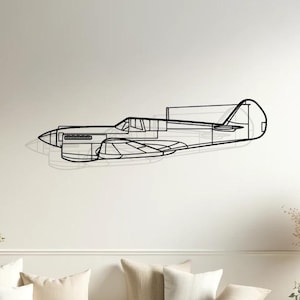 Curtiss P-40 Warhawk Silhouette Wall Decor, Plane Silhouette Wall Art, Pilot Gifts, Aircraft Decor, Plane Lovers Gift, Plane Art