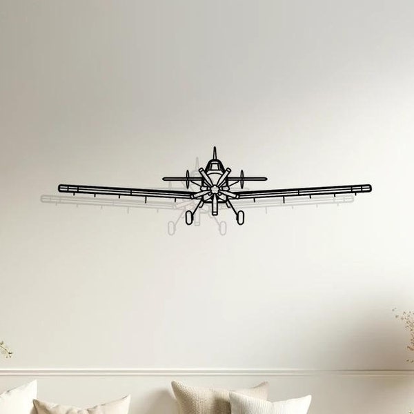 Air Tractor AT-802 Metall Wandbild, Flugzeug Silhouette Decor