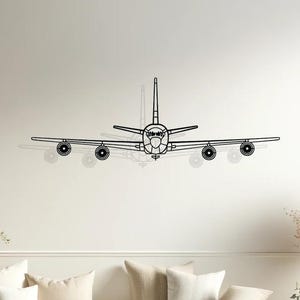 Decorazione murale con silhouette di KC-135R Stratotanker, arte murale con silhouette di aereo, regali per piloti, decorazioni per aerei, regalo per amanti degli aerei, arte per aerei