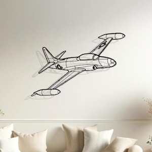 Lockheed T-33 Shooting Star Silhouette Wall Decor, Plane Silhouette Wall Art, Pilot Gifts, Aircraft Decor, Plane Lovers Gift, Plane Art