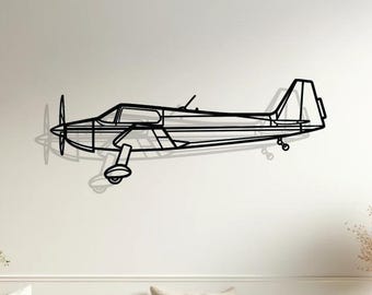 Bölkow Bo 207 Metal Airplane Silhouette Wall Decor, Pilot Gift