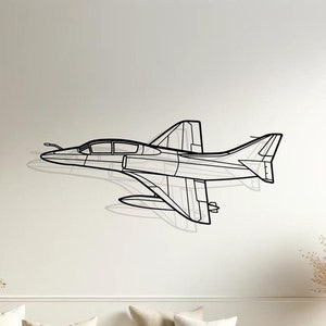 Douglas A-4 Skyhawk Silhouette Wall Decor, Plane Metal Sign, Pilot Gift, Aircraft Decor, Gift for him, Plane Lovers Gift, Aircraft