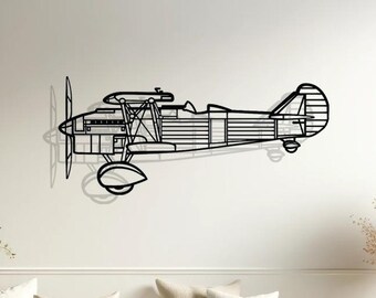 Fiat CR.32 Metal Airplane Silhouette Wall Decor, Pilot Gift