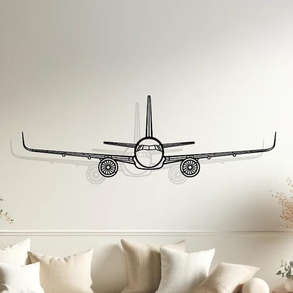 Airbus A321 Silhouette Metallwanddekor, Pilotengeschenk