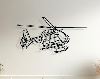 H145M LUH SOF Helicopter Metal Wall Art, Aviation Decor