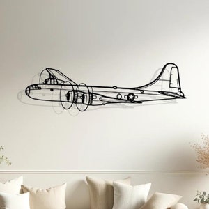 Boeing B-29 Superfortress Silhouette Wall Decor, Plane Silhouette Wall Art, Pilot Gifts, Aircraft Decor, Plane Lovers Gift, Plane Line Art