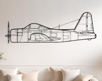 Ryan FR Fireball Metal Wall Art, WWII Fighter Jet Silhouette, Vintage Military Plane Decor
