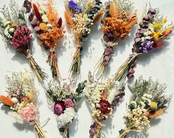 Mini Dried Flower Bouquet: Boho Rustic Wedding Decor, Bridesmaid Proposal, Vase Arrangement, Bridal Party