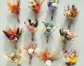 Mini buquê de flores secas: boho boho para casamento