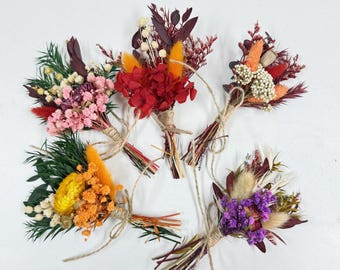 Mini ramo de flores secas estilo bohemio, decoración para jarrones pequeños, recuerdo de boda, centro de mesa, regalos.