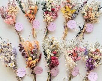 Mini Dried Flower Bouquet: Rustic Wedding, Bridesmaid Proposal Gift