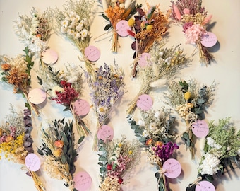 Mini Dried Flower Bouquet: Boho Bridesmaid Proposal Gift