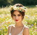 Mixed Wildflower Dried Flower Crown, Bridal Crown, Handmade Floral Headpiece, Boho Wedding Hair Accessories