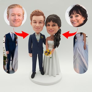 Custom Wedding Cake Topper, Personalized Couple Figurine, Anniversary Gift