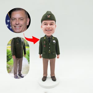 Custom Military Bobblehead: Personalized Officer Figurine, Retirement Gift
