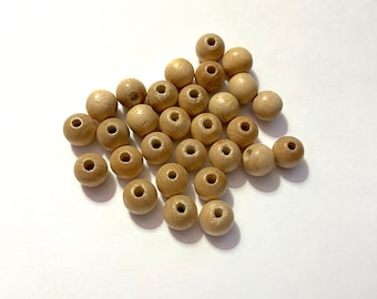 Vintage Natural Pine Wood Beads / Crafts / Projects / Sewing / Hippy / Mod / Macrame' / Trim / Embellishments / 30pc