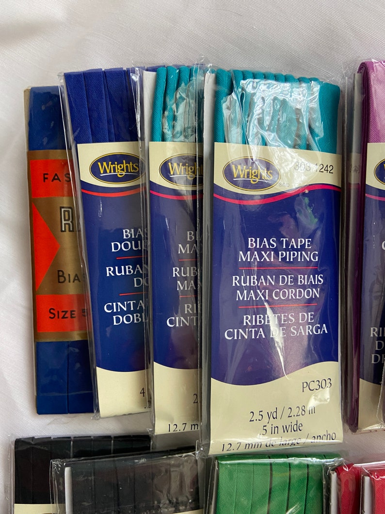 Wrights Bias Tape / Double Fold / Asst Colors and Widths / Etsy